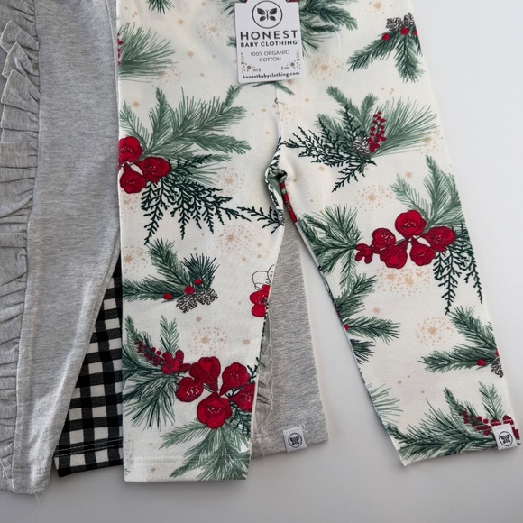 Honest Bundle of 3 Baby 100% Organic Cotton Pants size 3-6M - Picture 3 of 4